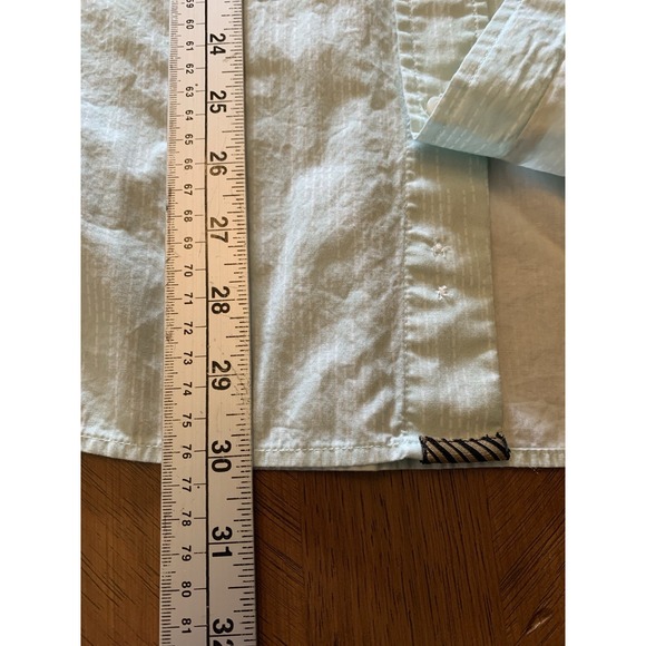 Billy Reid Short Sleeve Button Down Shirt‎ Men's XL Green - Picture 9 of 13